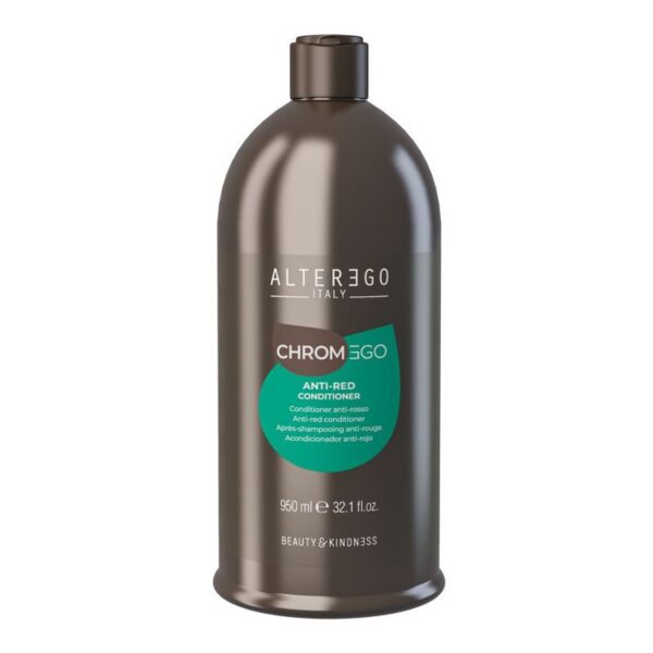 Brown plastic bottle of Alter Ego Chrome Ego Anti-Red Conditioner, 950 ml (36.1 fl oz).