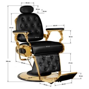 Fotel barberski Gabbiano Francesco Gold czarny