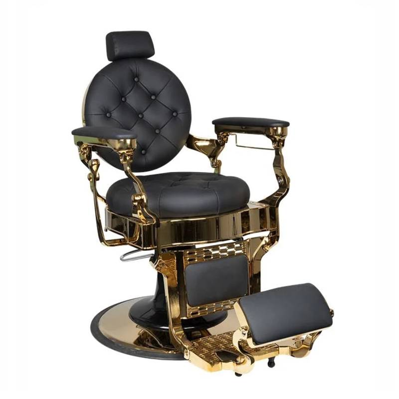 Fotel barberski Gabbiano Francesco Gold czarny