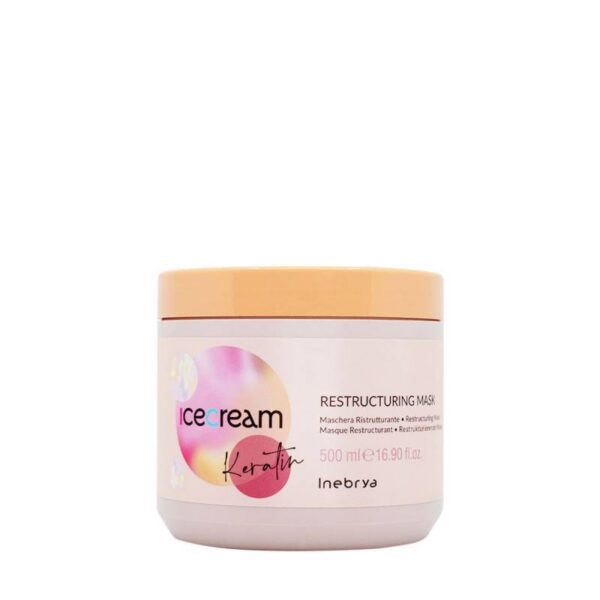 INEBRYA Ice Cream Keratin Mask – odbudowująca maska z keratyną / 500ml — Zdjęcie produktu 01