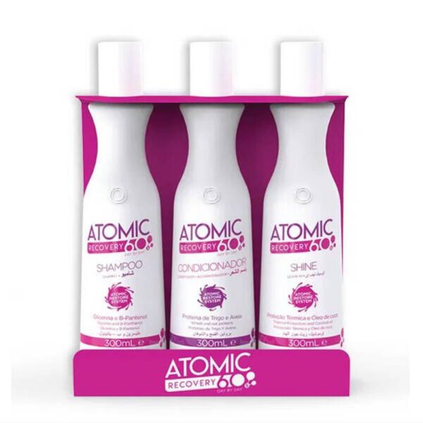 BEOX Atomic 60 sec KIT – zestaw regeneracyjny do włosów osłabionych 3 x 300ml — Zdjęcie produktu 01