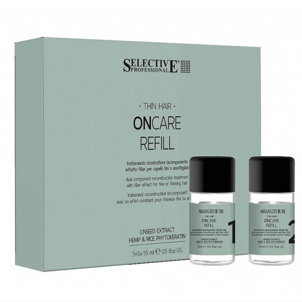 ONCARE Refill Volumizing Treatment – kuracja ampułki wypełniająco odbudowujące / 5+5 x 15ml — Zdjęcie produktu 01