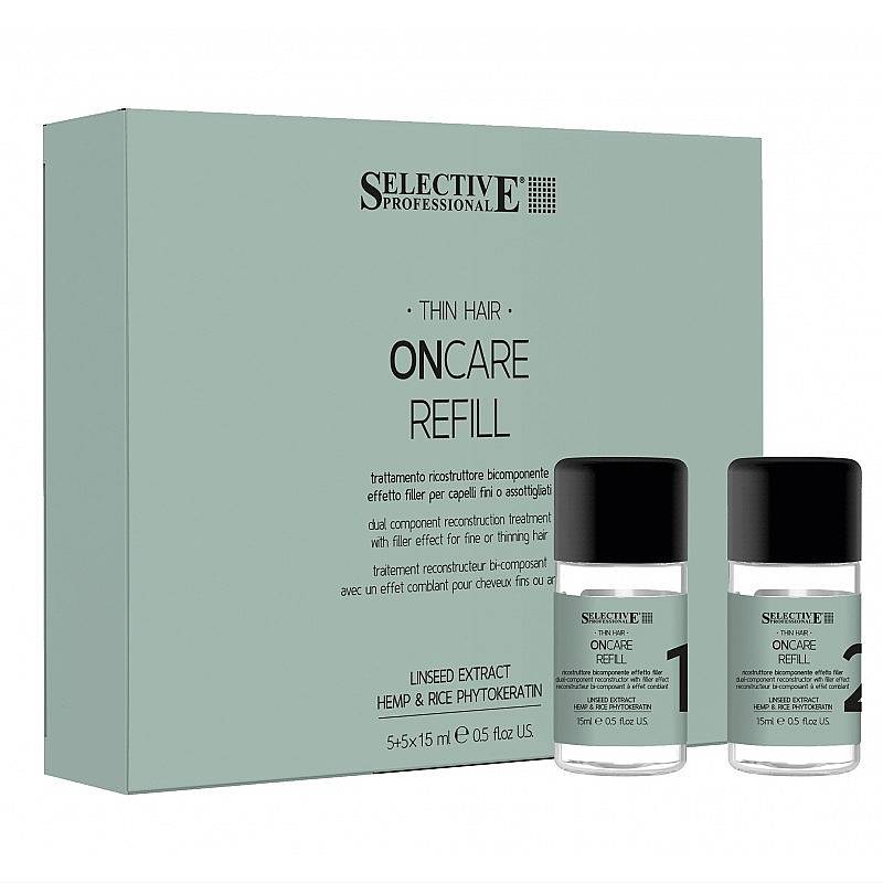 ONCARE Refill Volumizing Treatment – kuracja ampułki wypełniająco odbudowujące / 5+5 x 15ml — Zdjęcie produktu 01