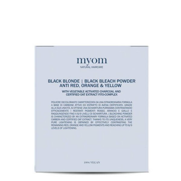 MYOM Black Blonde Bleach Powder – czarny rozjaśniacz do 9 tonów / 500gr — Zdjęcie produktu 01